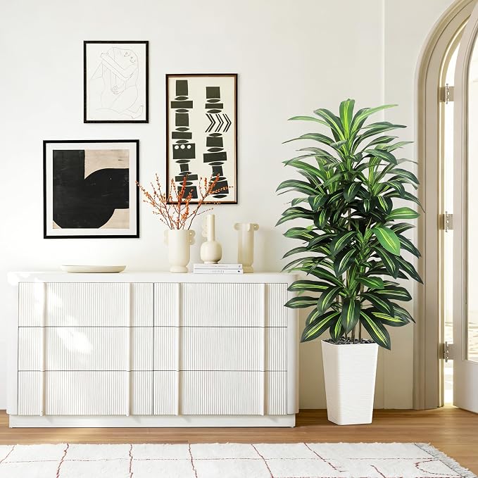 Artificial Dracaena Tree Indoor, 6FT Tall Fake Floor Plants - Image 8
