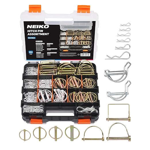 Neiko 50418A Trailer Hitch Pin Clip Set, Zinc Plated, Steel Square Tractor by NeikoTools