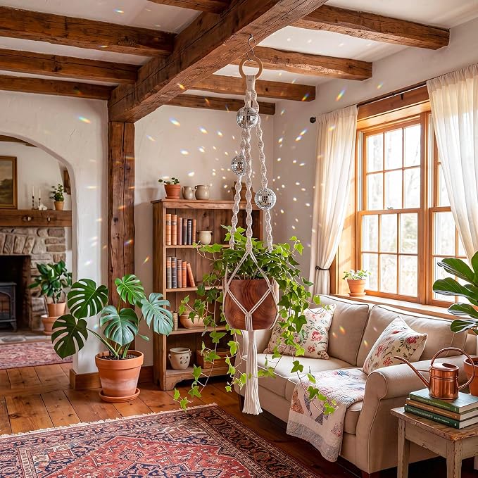 Shappy 1 Pack Boho Macrame Plant Hanger - Image 4