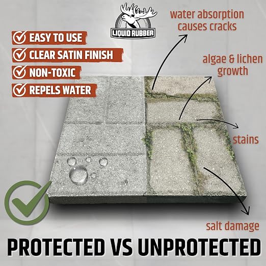 Liquid Rubber Concrete & Stone Sealer, Waterproof, 1 Gallon | Natural Look - Image 4