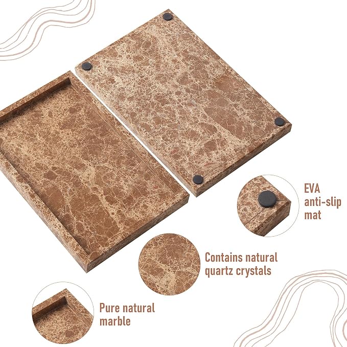 Marble Bathroom Tray, Pure Natural Vanity Tray | Marble Tray - Image 3