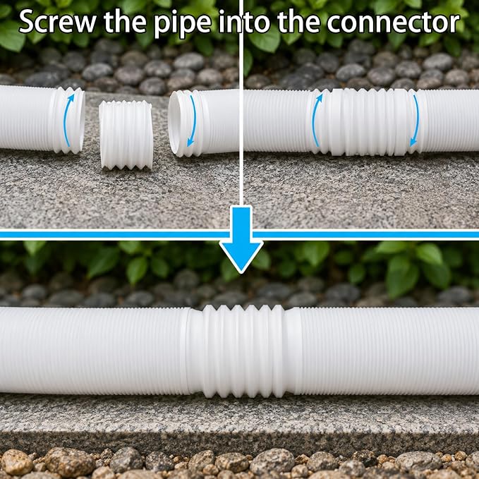 Extra 8.3ft Long Gutter Downspout Extensions Flexible, Down Spout Drain Extender - Image 4