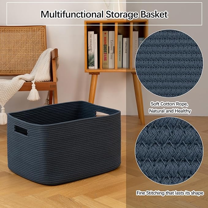 OIAHOMY 75L Large Blanket Basket, Woven Storage Basket - Image 5