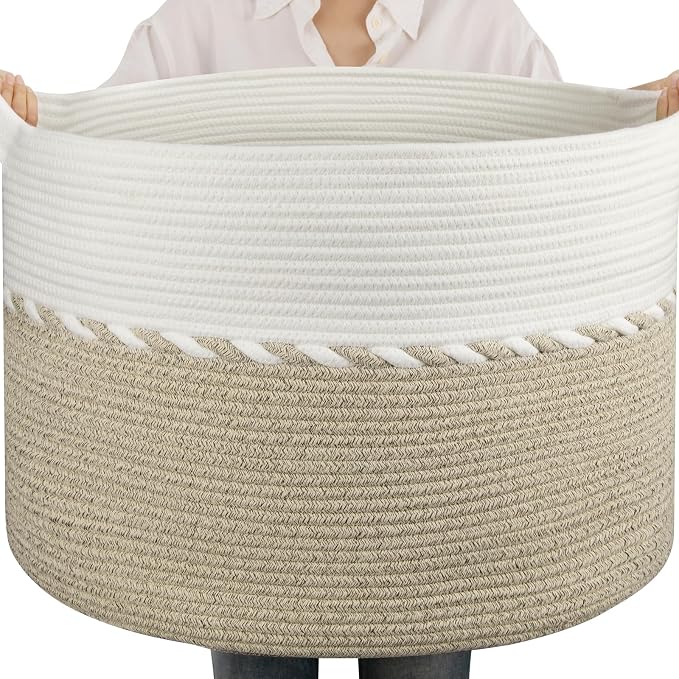 OIAHOMY 105L Extra Large Blanket Basket by MasterofSpaceOptimization