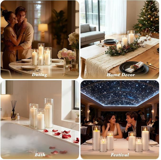 24 Pcs Glass Hurricane Candle Holders Set - Image 7