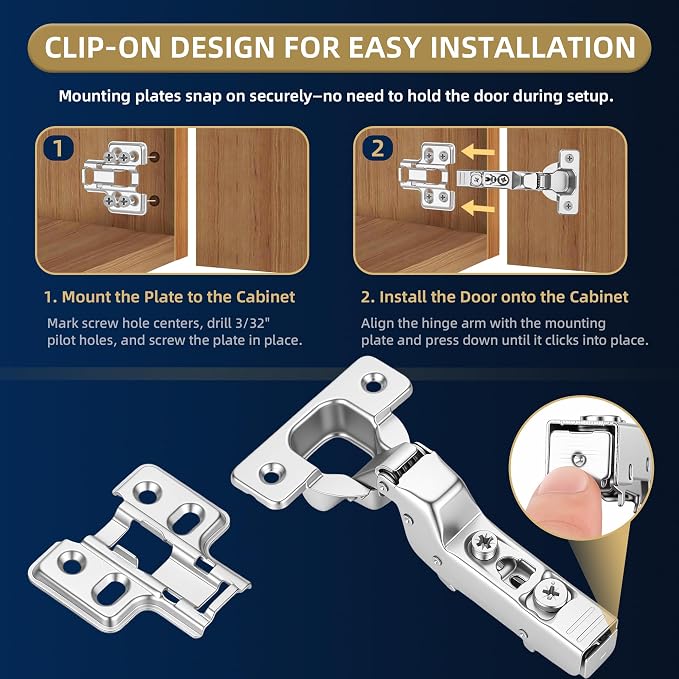 20 Pack Soft Close Inset Cabinet Door Hinges - Image 5