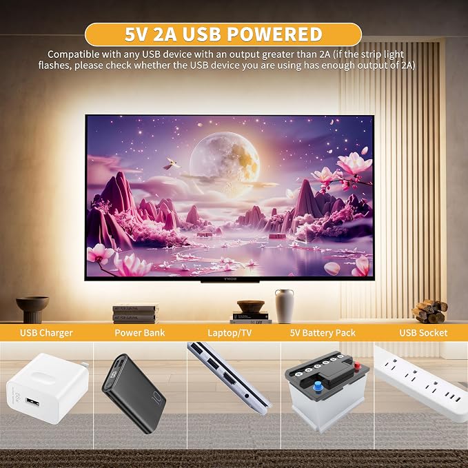 PAUTIX 5V USB COB LED Strip Lights Dimmable LED Lights 4000K Natural White - Image 5