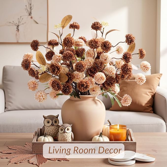 Alupssuc 16 PCS Silk Mums Artificial Fall Flowers - Image 8