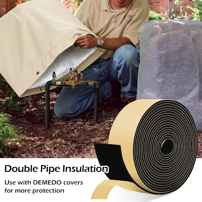 DEMEDO Pipe Insulation Tape, Pipe Wrap Insulation Foam Tape Self Adhesive - Image 6