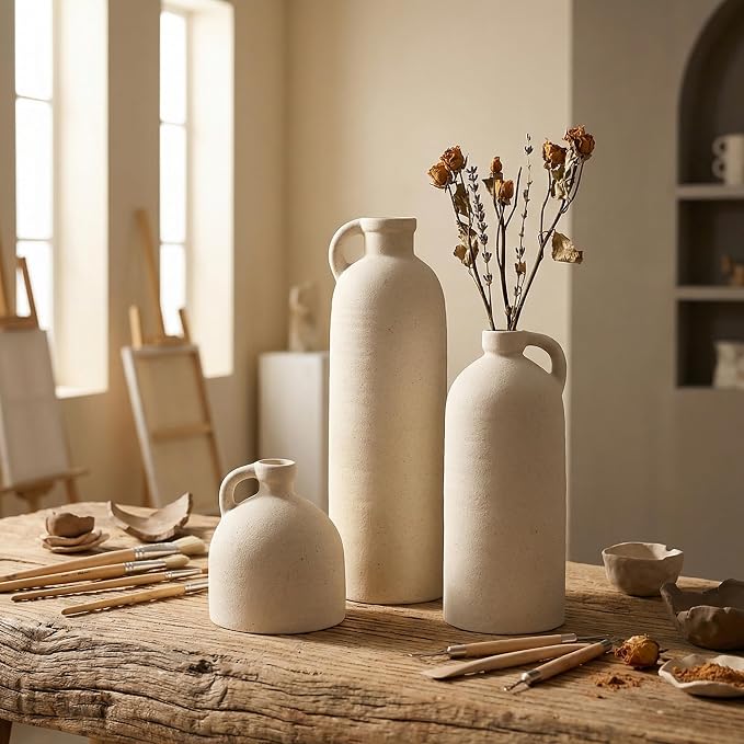 Flower Vase Set of 3, Ceramic Home Decor - Image 6