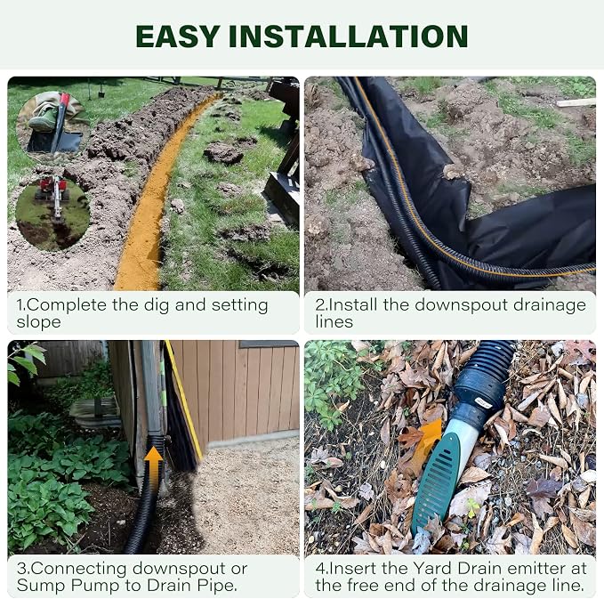 4 in. Green Angled Drainage Grate Yard Drain, Yard Drain Emitter - Image 4