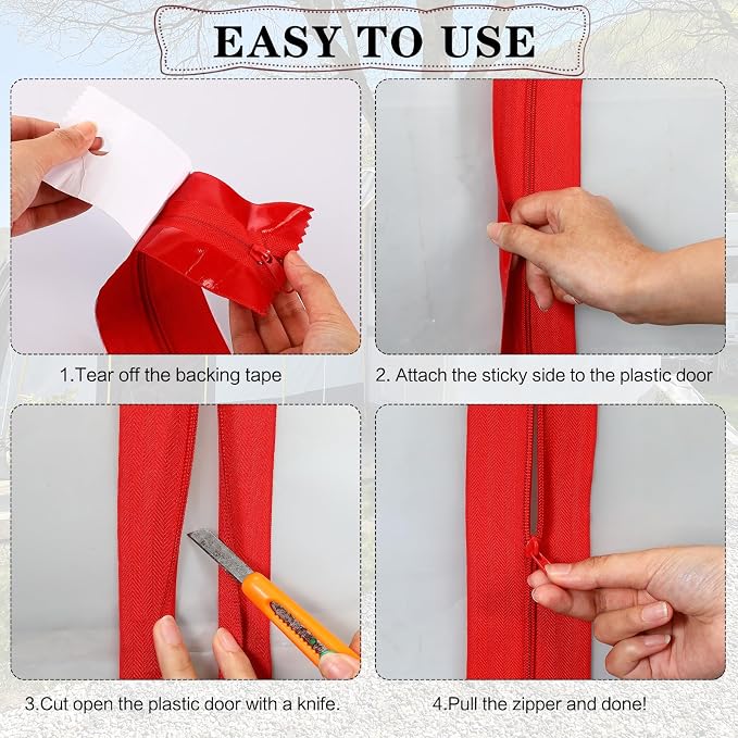 XunYee 4 Roll 7 ft x 3 Inches Red Containment Zipper - Image 6