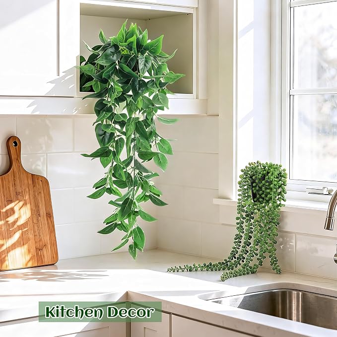 Der Rose 4Pcs Fake Hanging Plants - Image 8