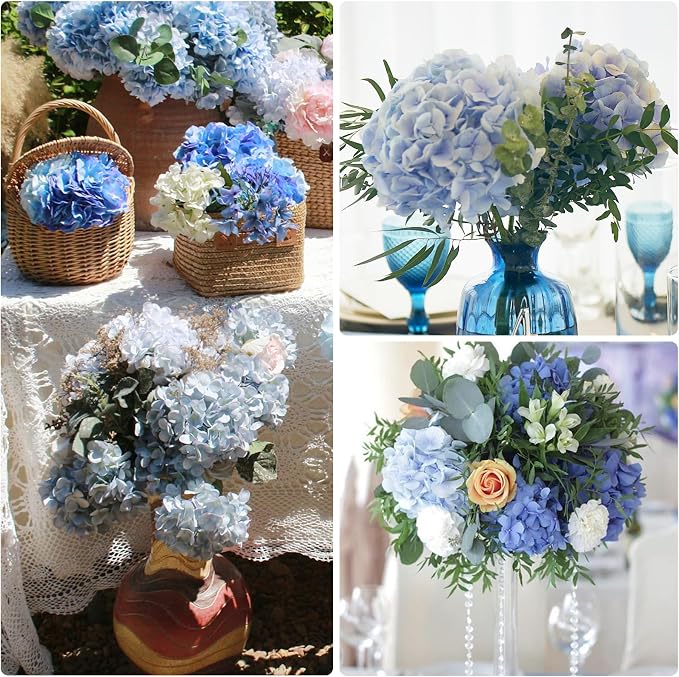 2Pcs 21in Hydrangea Artificial Flowers, Latex Real Touch Hydrangeas | Lifelike - Image 9