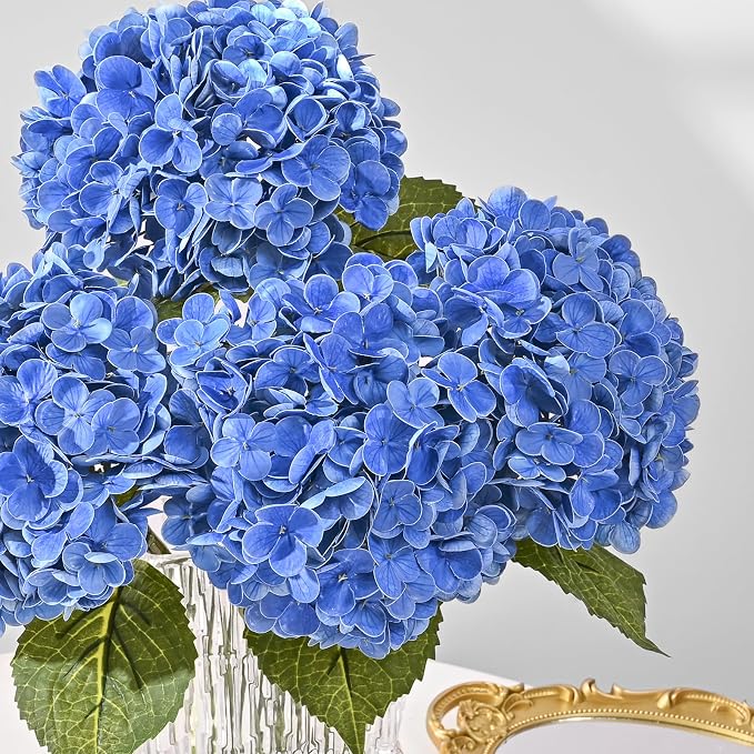 3Pcs 21in Latex Real Touch Hydrangea Artificial Flowers | Lifelike Large - Image 6