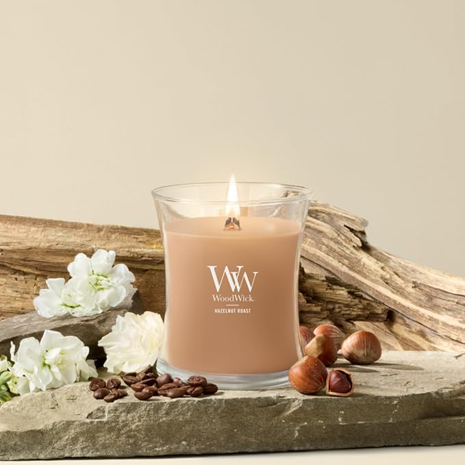 WoodWick Hazelnut Roast Medium Hourglass Candle - Image 2