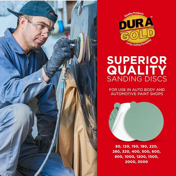 Dura-Gold Premium 80, 400 Grit 6" Green Film PSA Sanding Discs, 5 Each - Image 5