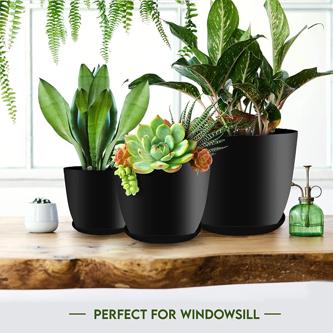 Plant Pots Indoor with Drainage, 5 Pack Multi-Size Planters Set - Image 6