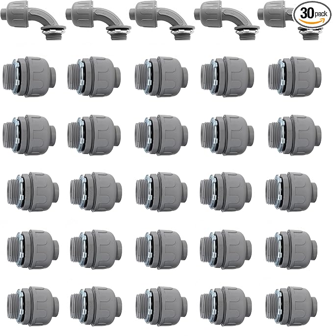 1/2" Liquid Tight Connector PVC Electrical Conduit Fittings Flexible Conduit by Aonlbra
