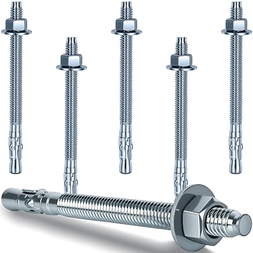 3/8 x 5 inch Wedge Anchors, Galvanized Concrete Anchors, Concrete Wall Anchors by Unknown