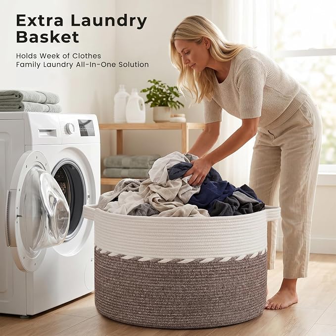 OIAHOMY 90L Extra Large Blanket Basket - Image 6