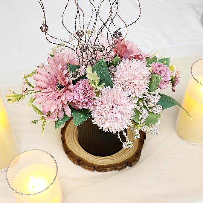 Dusty Pink & Rose Gold Flowers Table Centerpieces - Image 7