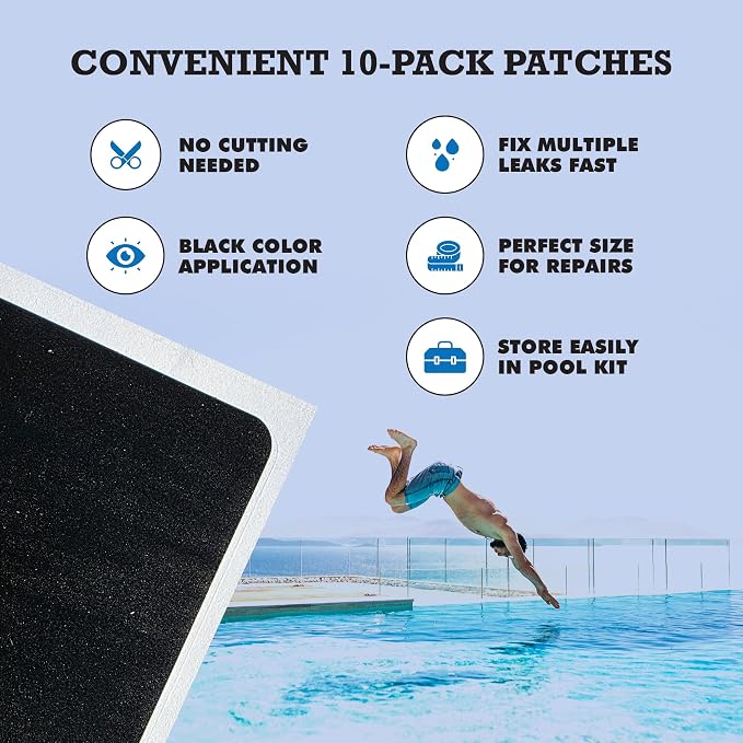 Burro Adhesives 10-Pack Waterproof Black Pool Patches - Image 7