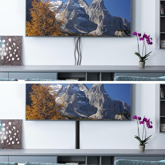 62.8in Black Cord Hider for TV on Wall, Paintable Cord Cover Wall Kit | Wire - Image 6