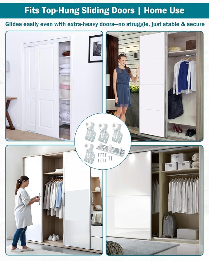 5 Pcs Sliding Closet Door Roller Kit, Closet Wheel - Image 7