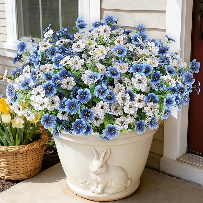 16PCS UV Resistant Artificial Flowers by AmberFun
