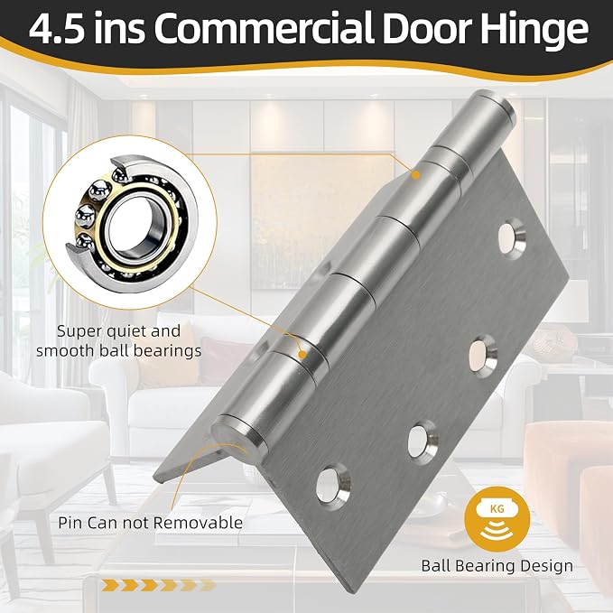4.5 inch X 4.5 inch Heavy Duty Commercial Door Hinge | - Image 6