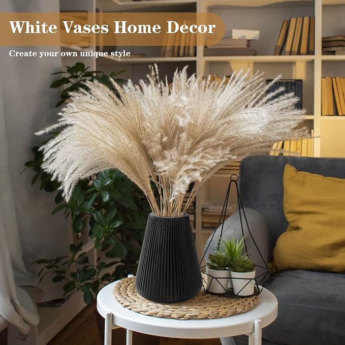 Black Ceramic Vase, GUKJOB Small Cute Flower Vase - Image 2