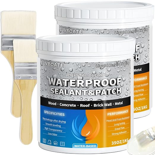 Liquid Waterproof Sealant 70oz Clear, Transparent Waterproof Coating | by LUVBOATE
