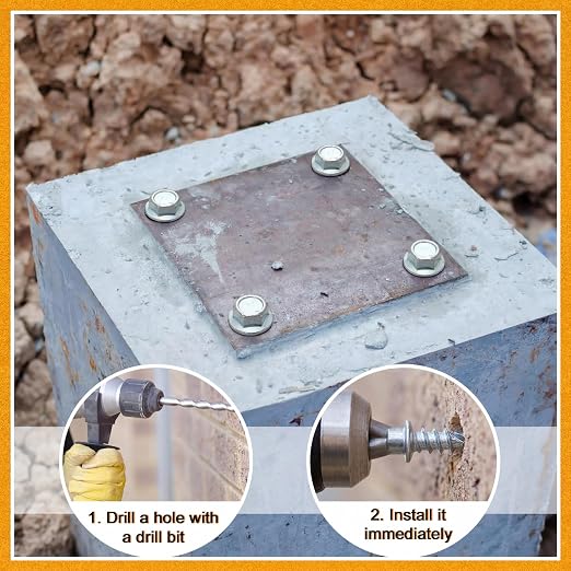 Hicarer 80 Pack 1/2 x 4 Inch Concrete Screws Galvanized - Image 4