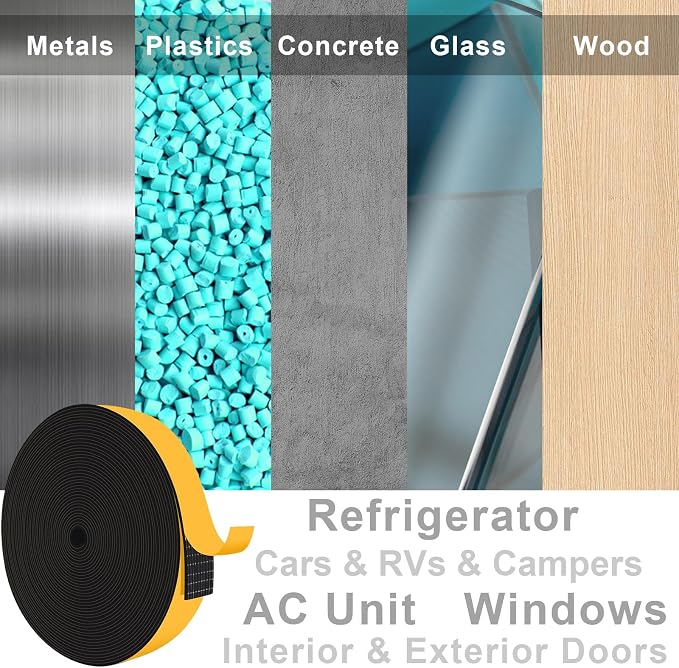 Extra Wide Foam Tape for Doors & Windows, Strong Adhesive 2x1/8In | Blocks - Image 7