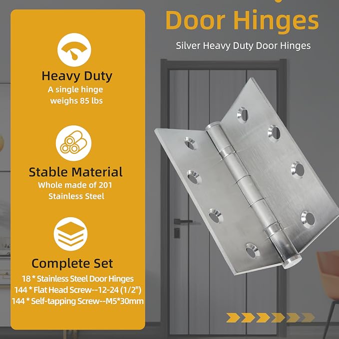 4.5 inch X 4.5 inch Heavy Duty Commercial Door Hinge | - Image 3