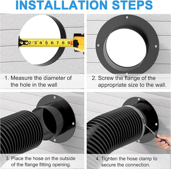 Hon&Guan Duct Connector Flange 6 Inch, Plastic 6 Inch Dust Collection Fittings - Image 3