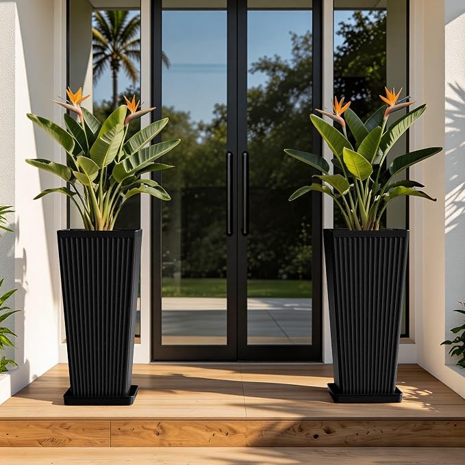 24" Tapered Tall Planters for Outdoor Plants - Image 7