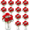 12 Sets Mason Jar Flowers Centerpiece Table Decorations, Artificial Peony by Zeyune