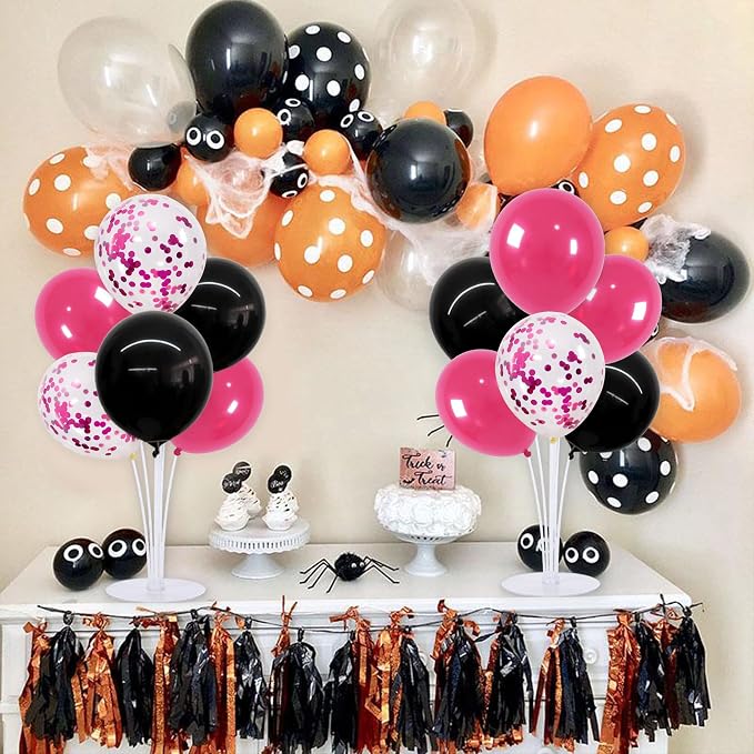 TONIFUL 4 Set Black Hot Pink Balloon Stand Balloon Centerpieces - Image 7