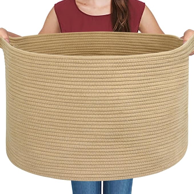 Extra Large Storage Basket, Soft Cotton Rope Bin by MEGASKET