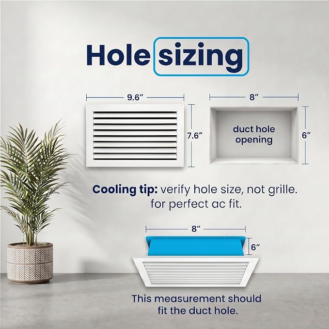 8x6 Aluminum Wall Ceiling Air Return Vent Cover HVAC Rustproof Grille - Image 3