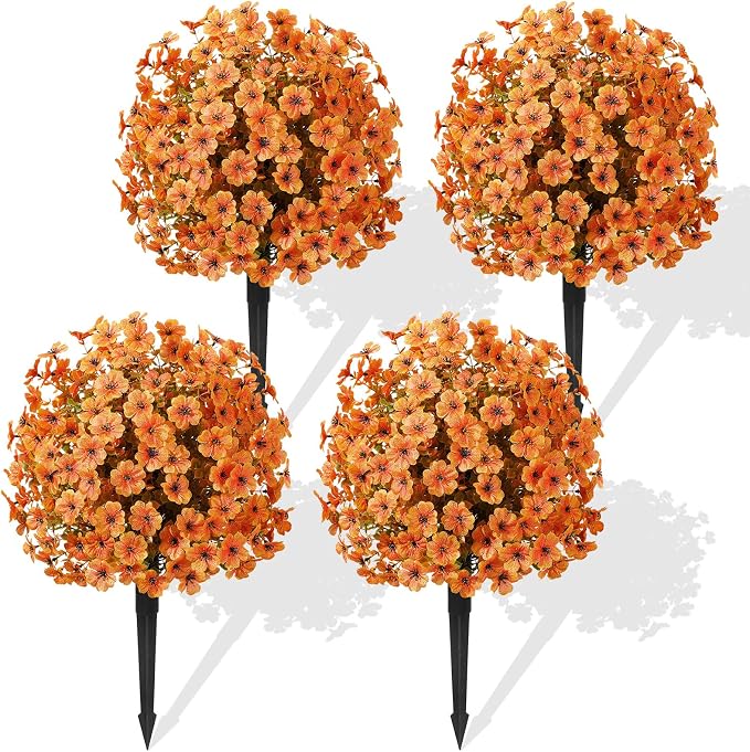 4Pcs Artificial Fall Ball Flowers by Alupssuc