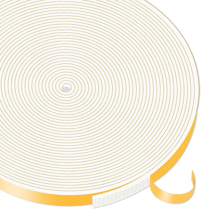 Foam Tape, Weather Stripping, High Density CR, Soundproof, 1/2 in x 1/16 in x by MIKONIYA