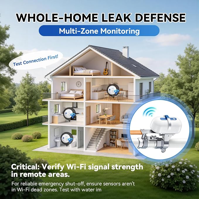 WiFi Smart Water Leak Detection & Auto Shut-Off Kit – 1 EVO Valve Controller + - Image 2