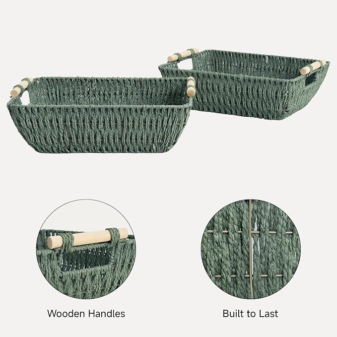 StorageWorks Large Wicker Basket, Woven Basket - Image 4