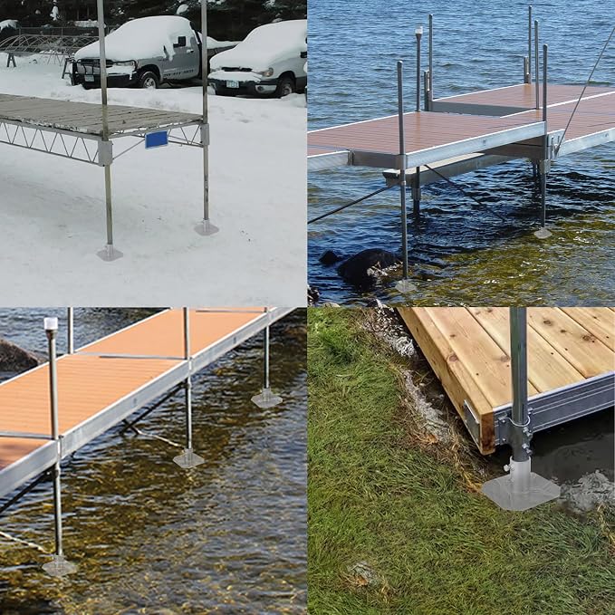2 Pack Stationary Dock Bottom Pad, Stationary Dock Base Plate, Floating Dock - Image 7