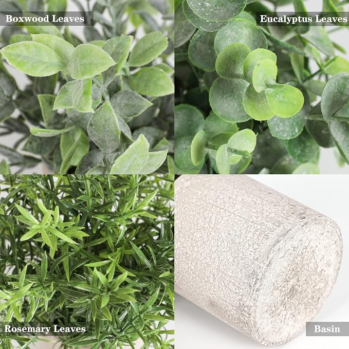 Artificial Plants 3 Pack Mini Fake Plants Fake Hanging Plants Artificial Decor - Image 2