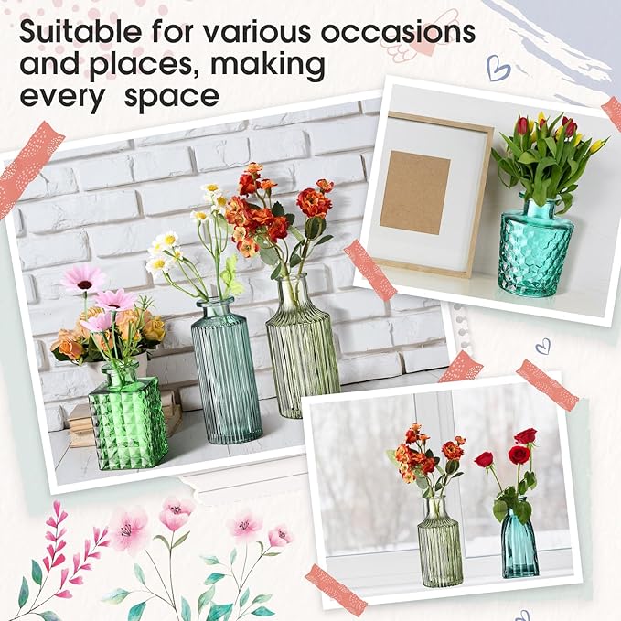 Yaomiao 30 Pcs Glass Bud Vases Centerpieces, Mini Colored Flower Vase - Image 5