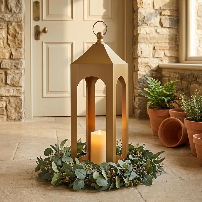 Modern Farmhouse Lantern Decor Metal Decorative Hanging Candle Lanterns | Ideal - Image 4